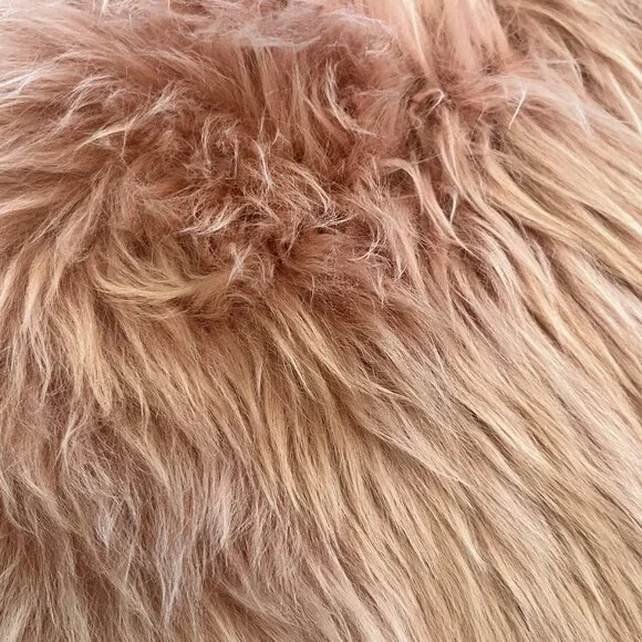 Article (Retired) Lanna Round Pink Sheepskin Pair of Pillows - EUC - So Soft! - Picture 3 of 11